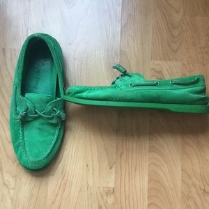 Sperry suede green topsiders